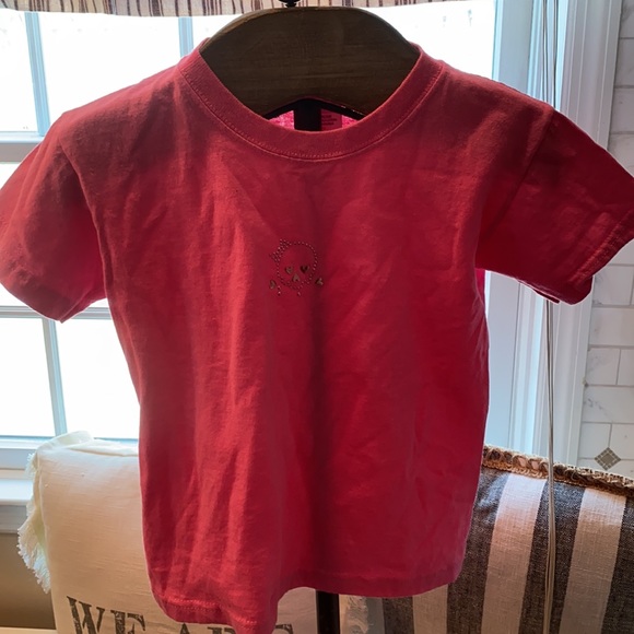 NWOT PINK SKULL ☠️ RHINESTONE TEE & PEACE ☮️ CAP❤️ - Picture 6 of 8